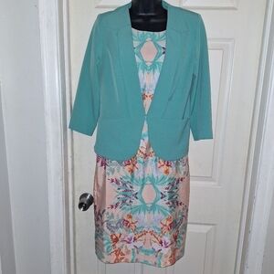 Danny & Nicole two piece blazer and dress set size 8